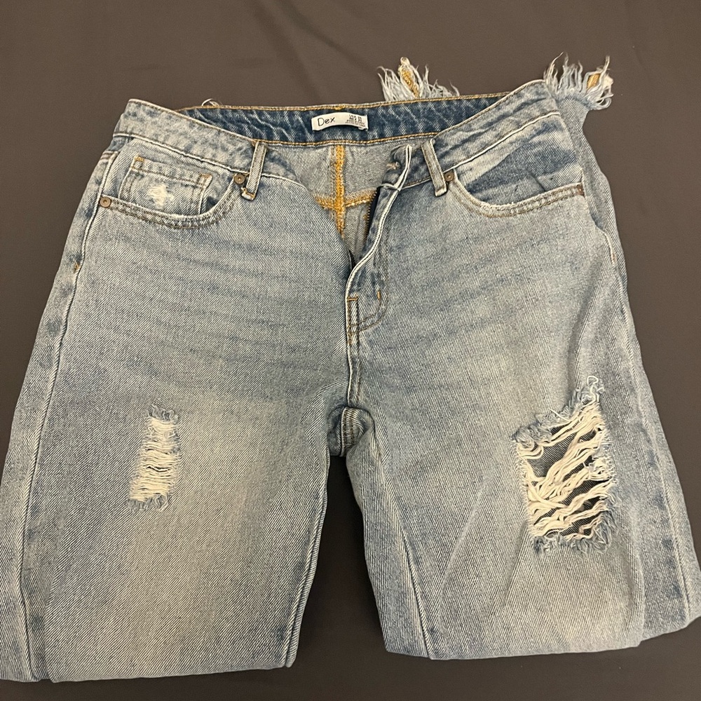 Dex Light Blue Ripped Boyfriend Jeans